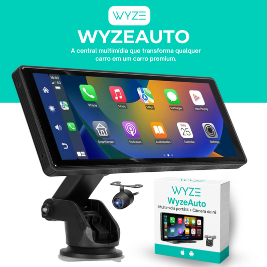WyzeAuto - Sistema multimedia portátil con Cámara Frontal + Cámara de Retroceso DE REGALO