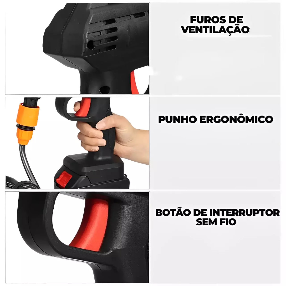 HIDROLAVADORA PORTÁTIL DE ALTA PRESIÓN Manguera de 5m + Batería Recargable