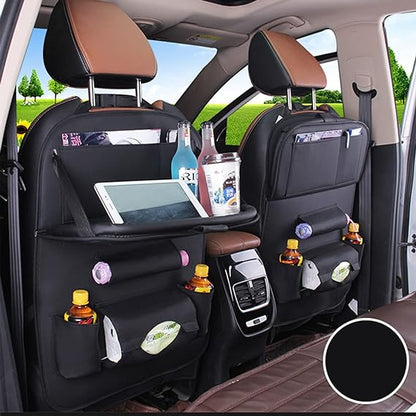 Organizador Trasero de Cuero para Auto con Mesa Plegable