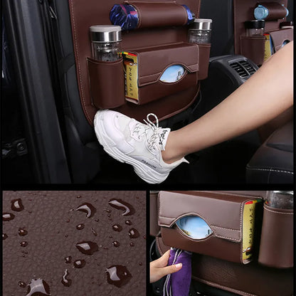 Organizador Trasero de Cuero para Auto con Mesa Plegable