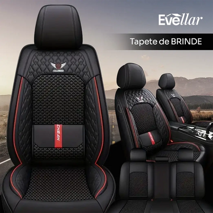 = Kit Completo de Fundas para Asientos de Auto en Cuero Genuino Italian + REGALO: Kit Completo de Alfombras