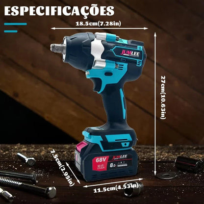 > Llave de Impacto Inalámbrica Brushless 68V Profesional + ¡2 BATERÍAS DE REGALO!