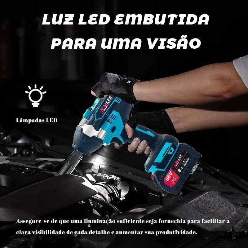 > Llave de Impacto Inalámbrica Brushless 68V Profesional + ¡2 BATERÍAS DE REGALO!