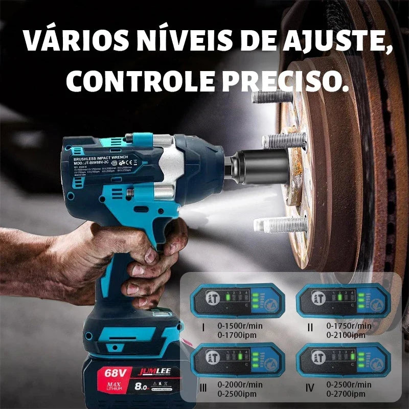 > Llave de Impacto Inalámbrica Brushless 68V Profesional + ¡2 BATERÍAS DE REGALO!