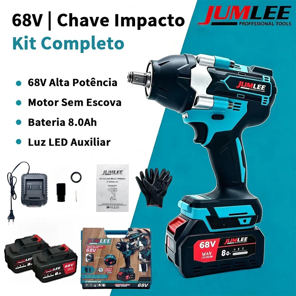 ~ Llave de Impacto Inalámbrica Brushless 68V Profesional + ¡2 BATERÍAS DE REGALO!